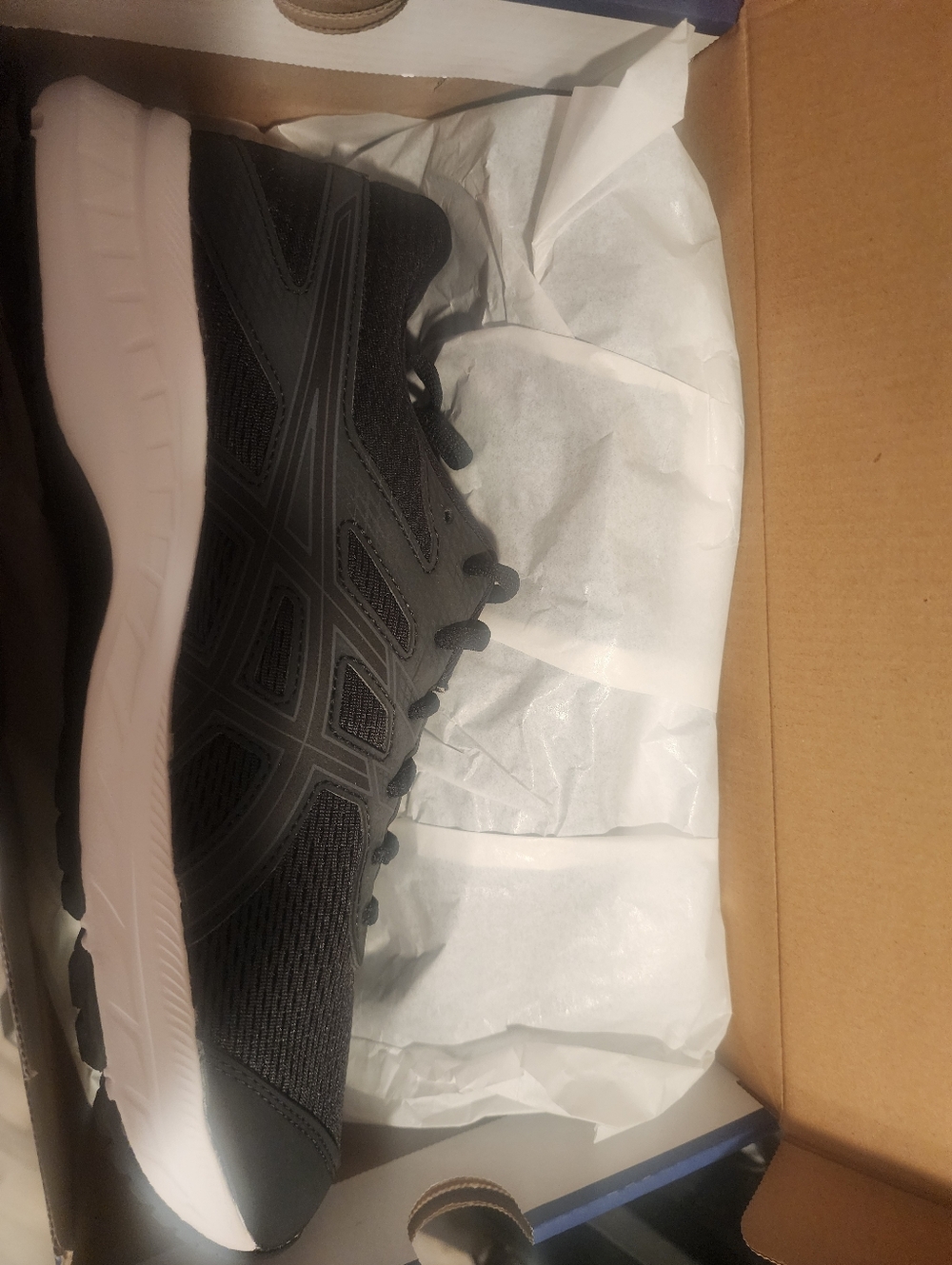 Black Asics Gel Contend  Athletic Running Shoe with White Sole